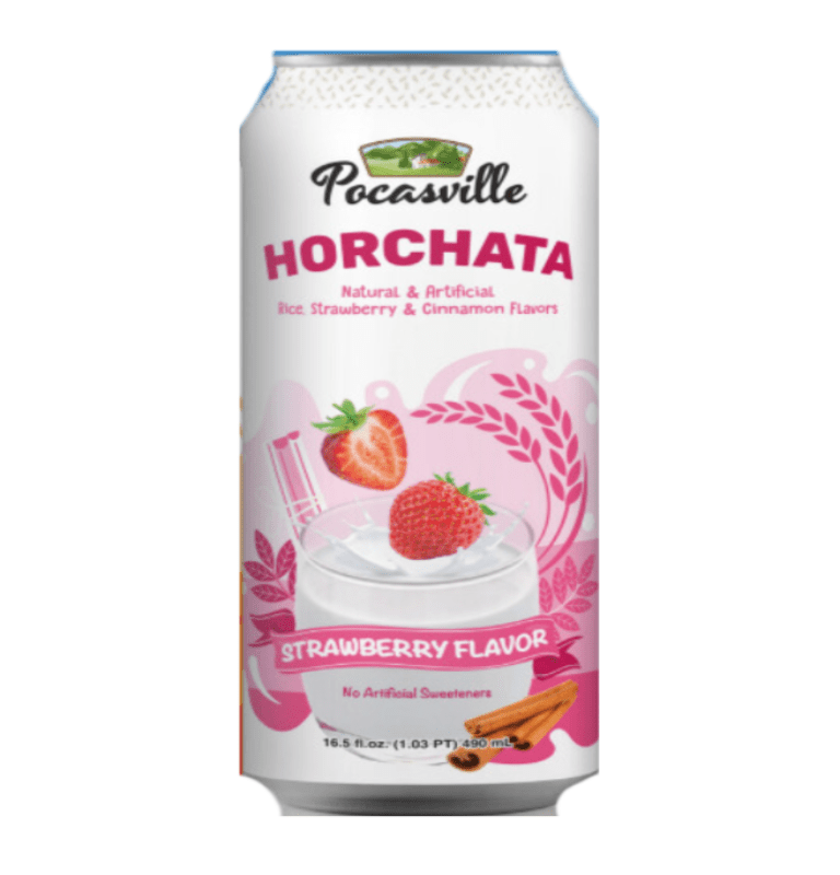 Pocasville Horchata Drink strawberry 12/16.5 Oz - General Distribution