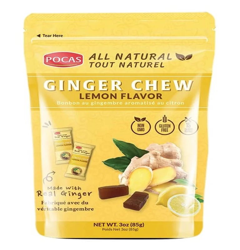 pocas Ginger chew Lemon 24//3 oz - General Distribution