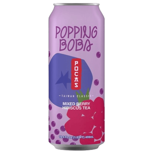 Pocas Popping Boba Mixed Berry Hibiscu Tea Drink 24/16.5 OZ - General Distribution