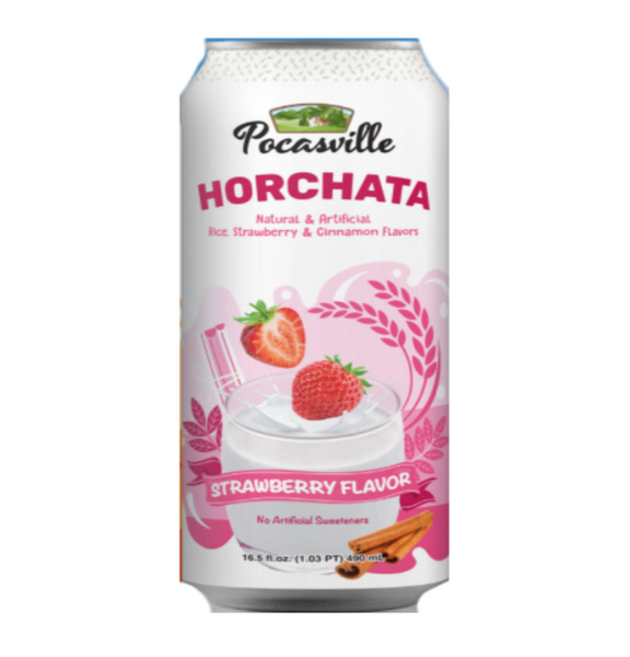 Pocasville Horchata Drink strawberry 12/16.5 Oz