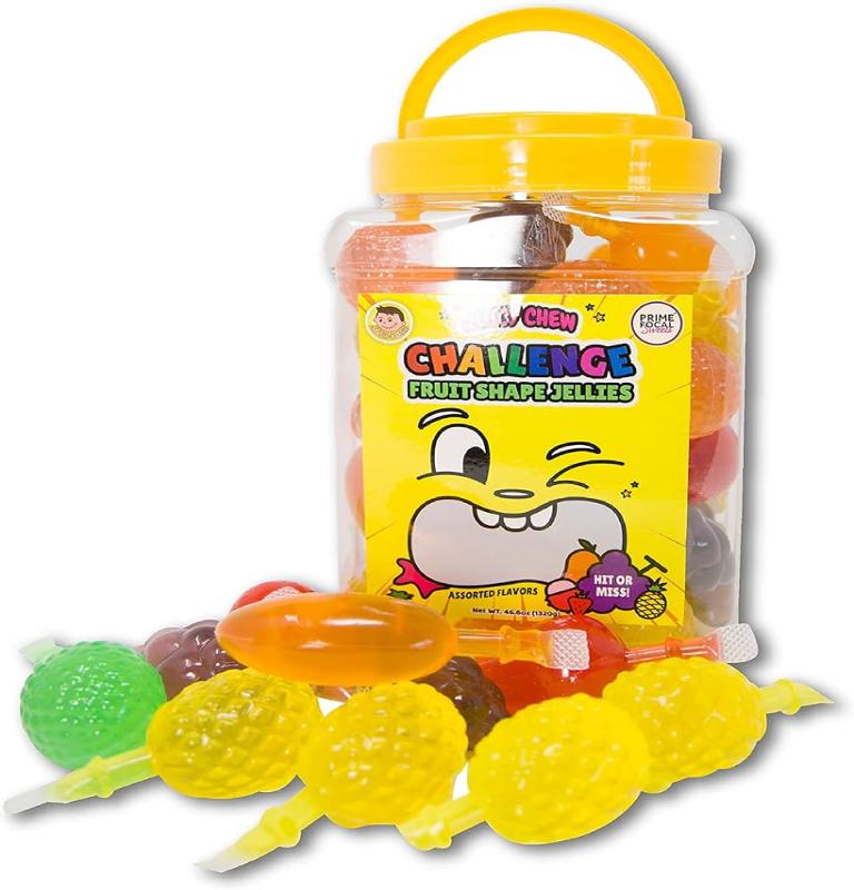 Juicy  Chew Assorted Fruit Jelly Baseball Girl Jar 6/41.35Oz