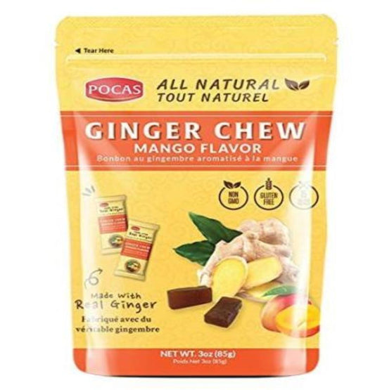 pocas Ginger chew Mango 24//3 oz - General Distribution
