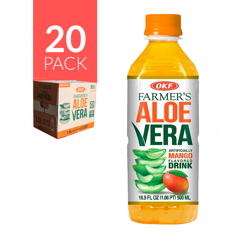 Pack de 20 botellas de Okf-Aloe de Mango de 500ml.