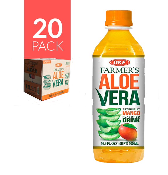 Pack de 20 botellas de Okf-Aloe de Mango de 500ml.